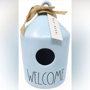 Rae Dunn Welcome Pastel Blue‎ Round Birdhouse 2020 Limited Edition